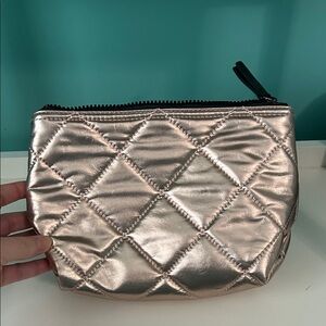 Mossimo Supply Co. Quilted Rose Gold Cosmetic Bag
